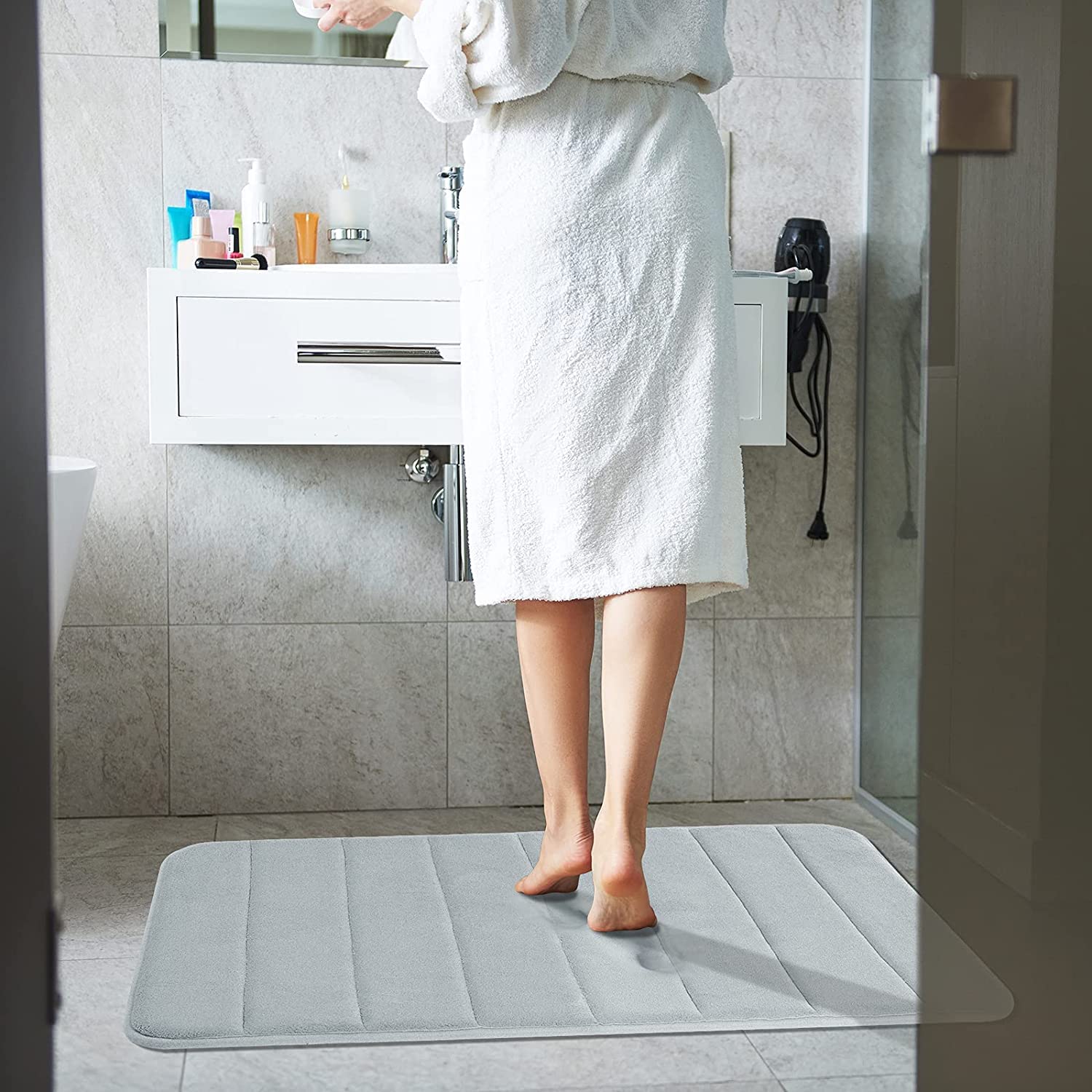 Foto 7 | Tapete de Baño Yimobra Plateado - Venta Internacional