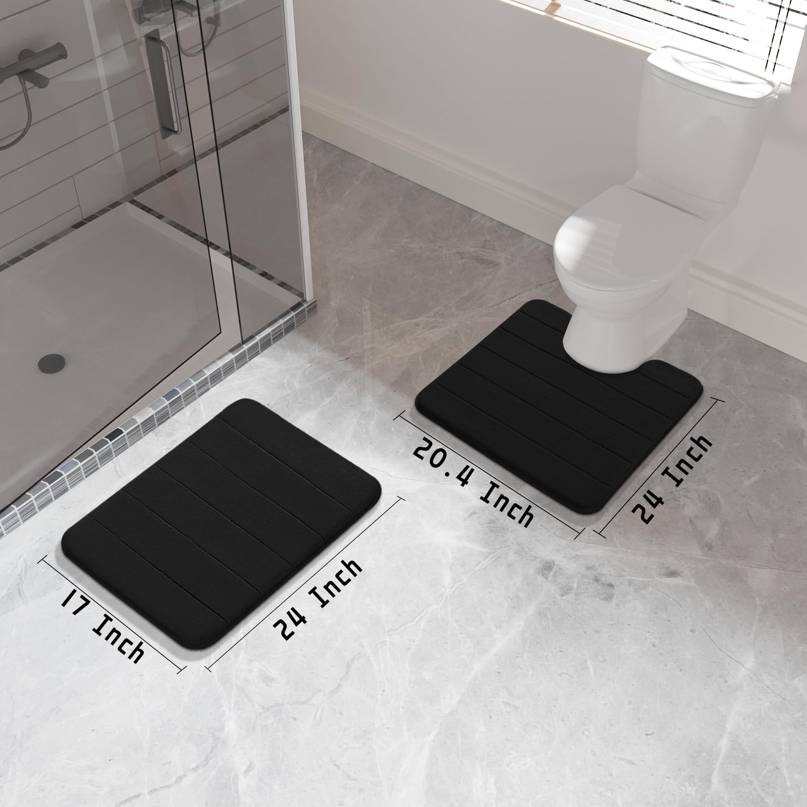 Foto 3 pulgar | Tapete para Baño Yimobra Negro 2 Piezas - Venta Internacional