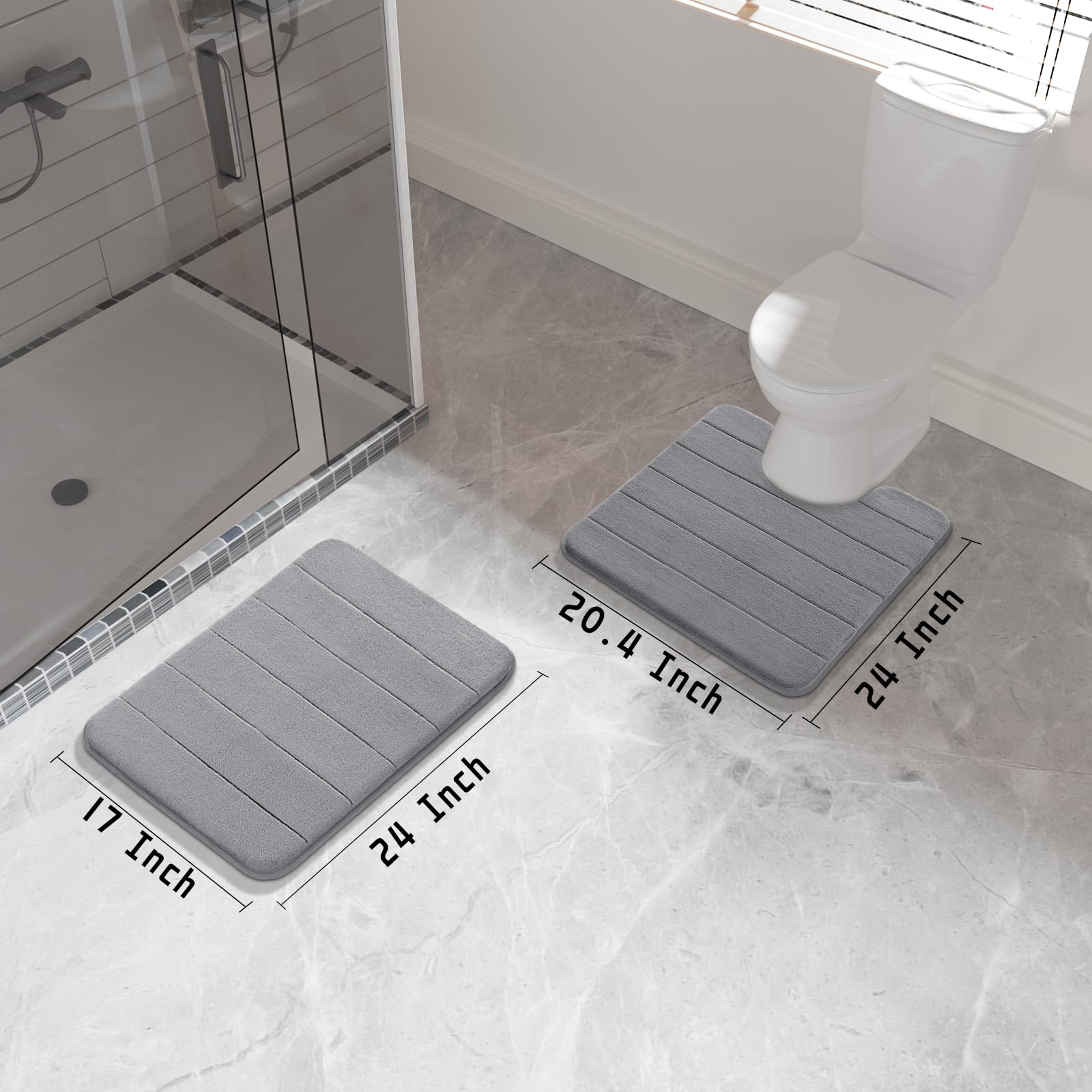 Foto 3 pulgar | Juego de Tapete de Baño Yimobra 2 Piezas Grises - Venta Internacional