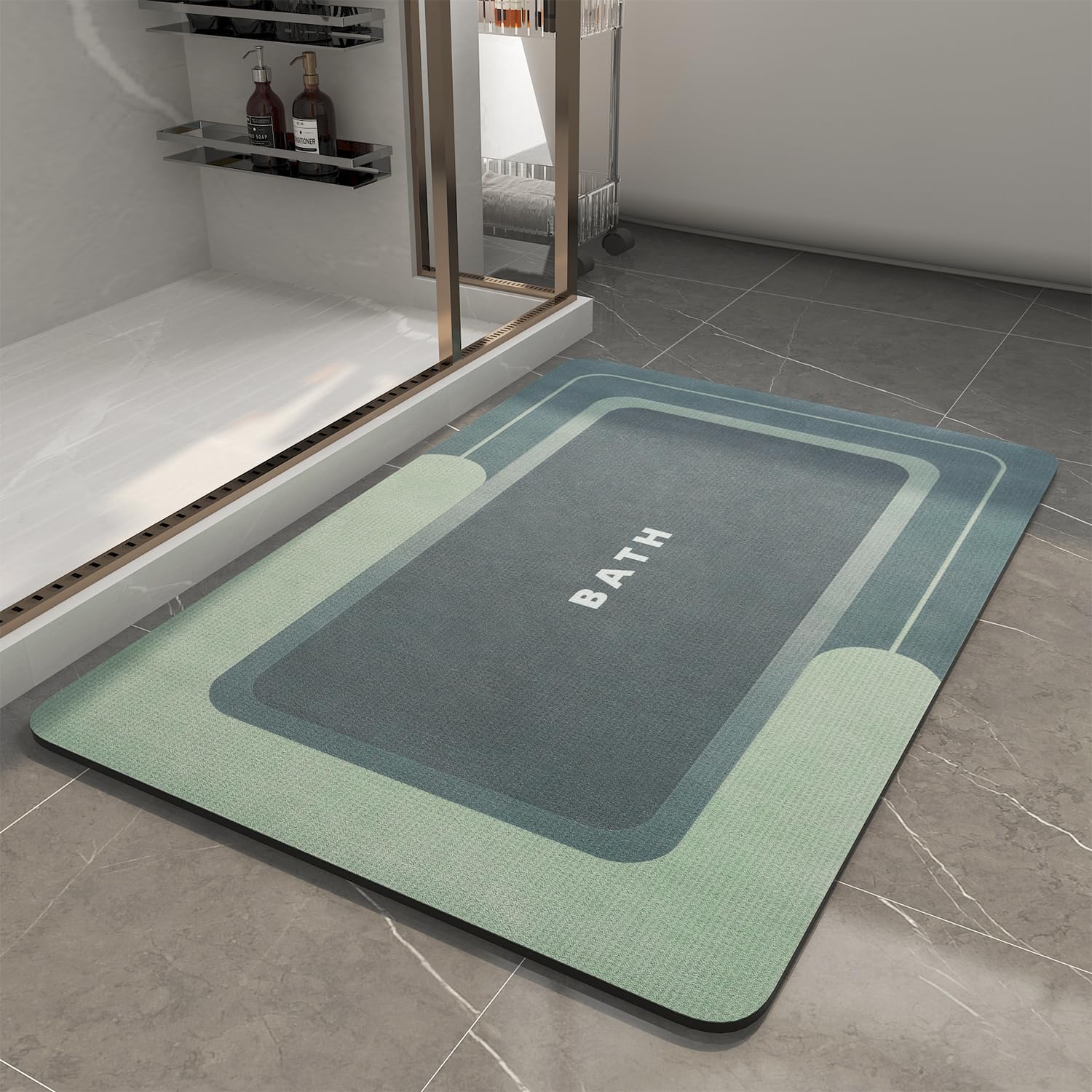 Alfombra de Baño Montvoo Antideslizante Secado Rápido Verde - Venta Internacional $709