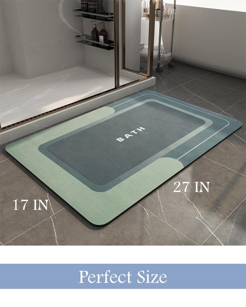 Foto 8 pulgar | Alfombra de Baño Montvoo Antideslizante Secado Rápido Verde - Venta Internacional