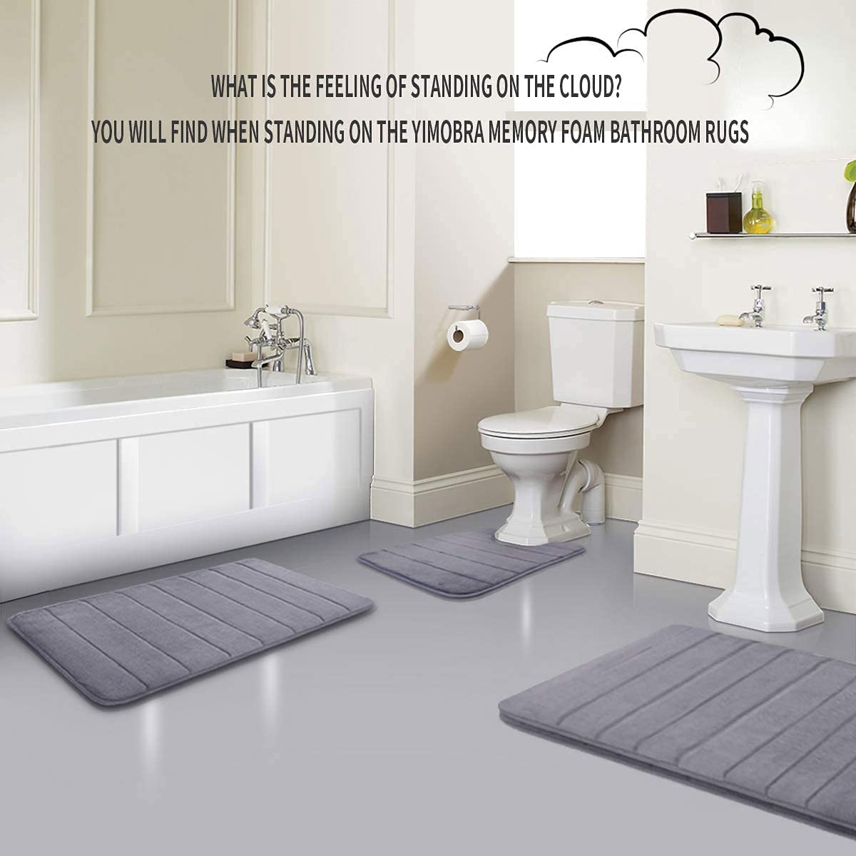 Foto 7 | Tapete para Baño Yimobra Gris-Venta Internacional