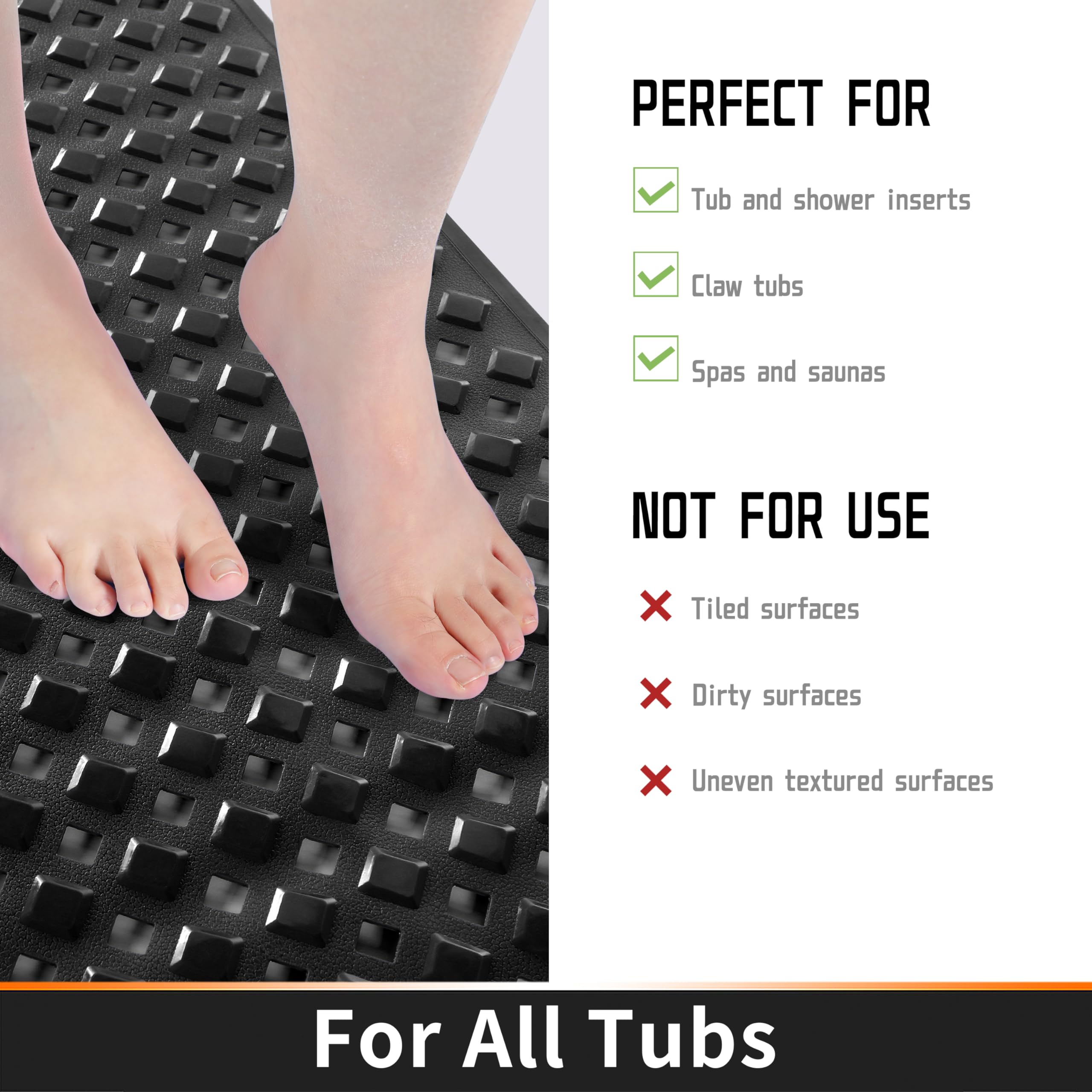 Foto 5 pulgar | Alfombrilla De Bañera Yimobra Antideslizante De 88 X 39 Cm Con Orificios De Desagüe Y Ventosas - Venta Internacional.