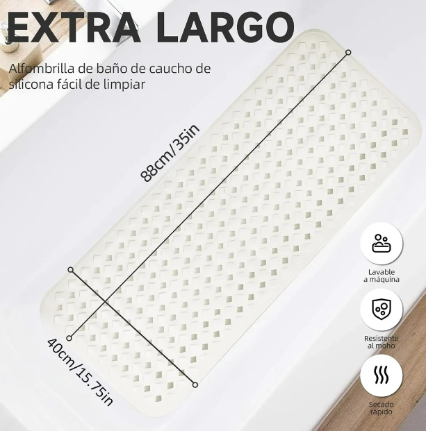 Foto 3 pulgar | Tapete De Baño Xtellar Premium Con Antideslizante Y Ventosas Para Seguridad Máxima