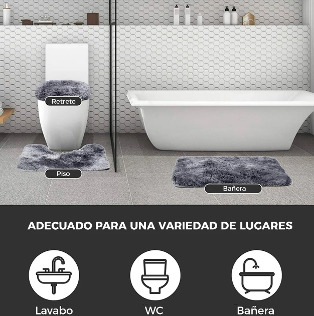 Foto 5 pulgar | Juego De Alfombras De Baño Xtellar