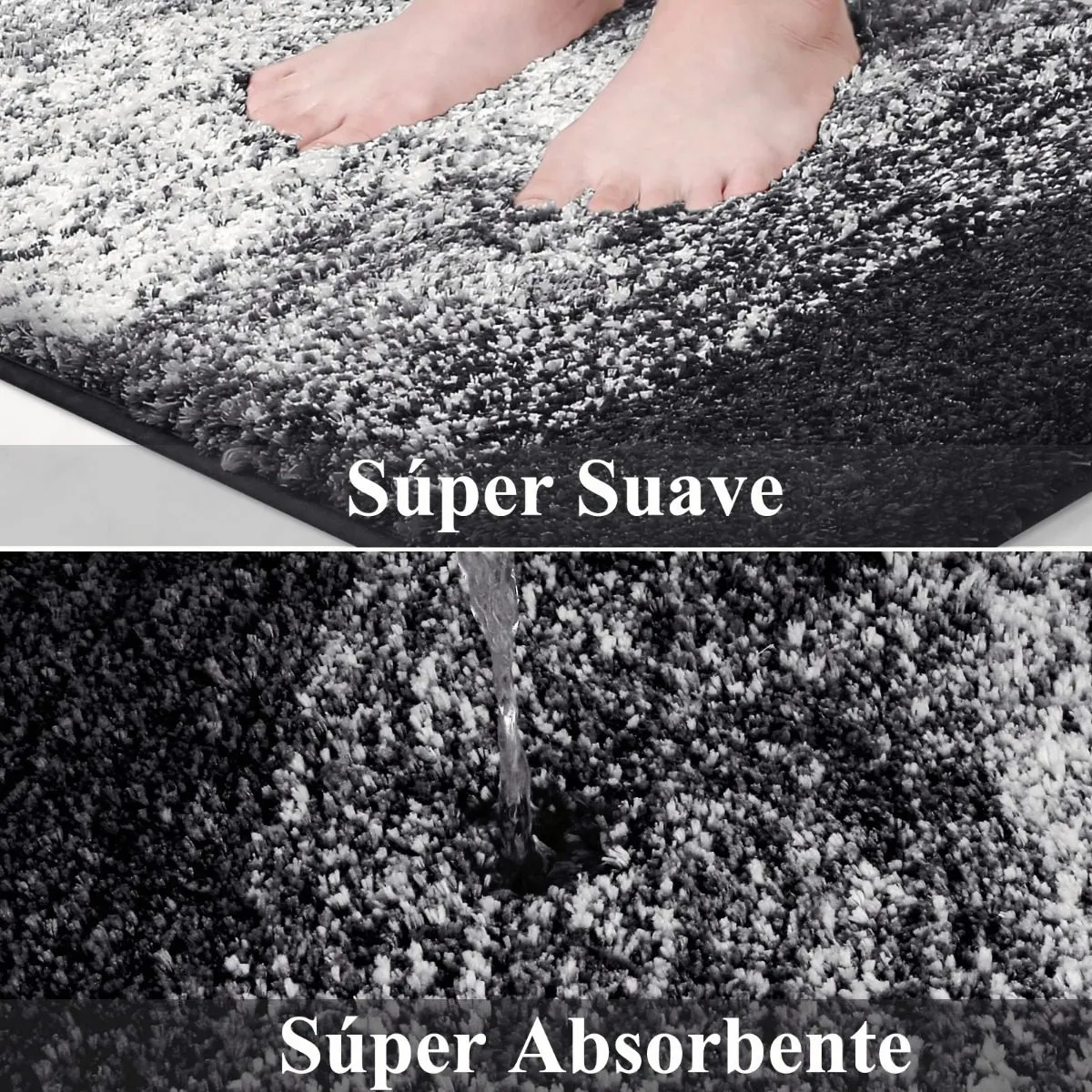 Foto 5 pulgar | Tapete Baño Antideslizante Absorbente Suave Alfombra De Baño  Lab.g Gris