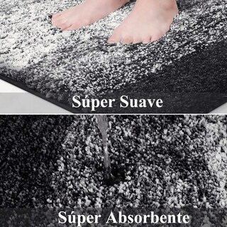 Foto 4 | Tapete Baño Antideslizante Absorbente Suave Alfombra De Baño Lab.g Gris
