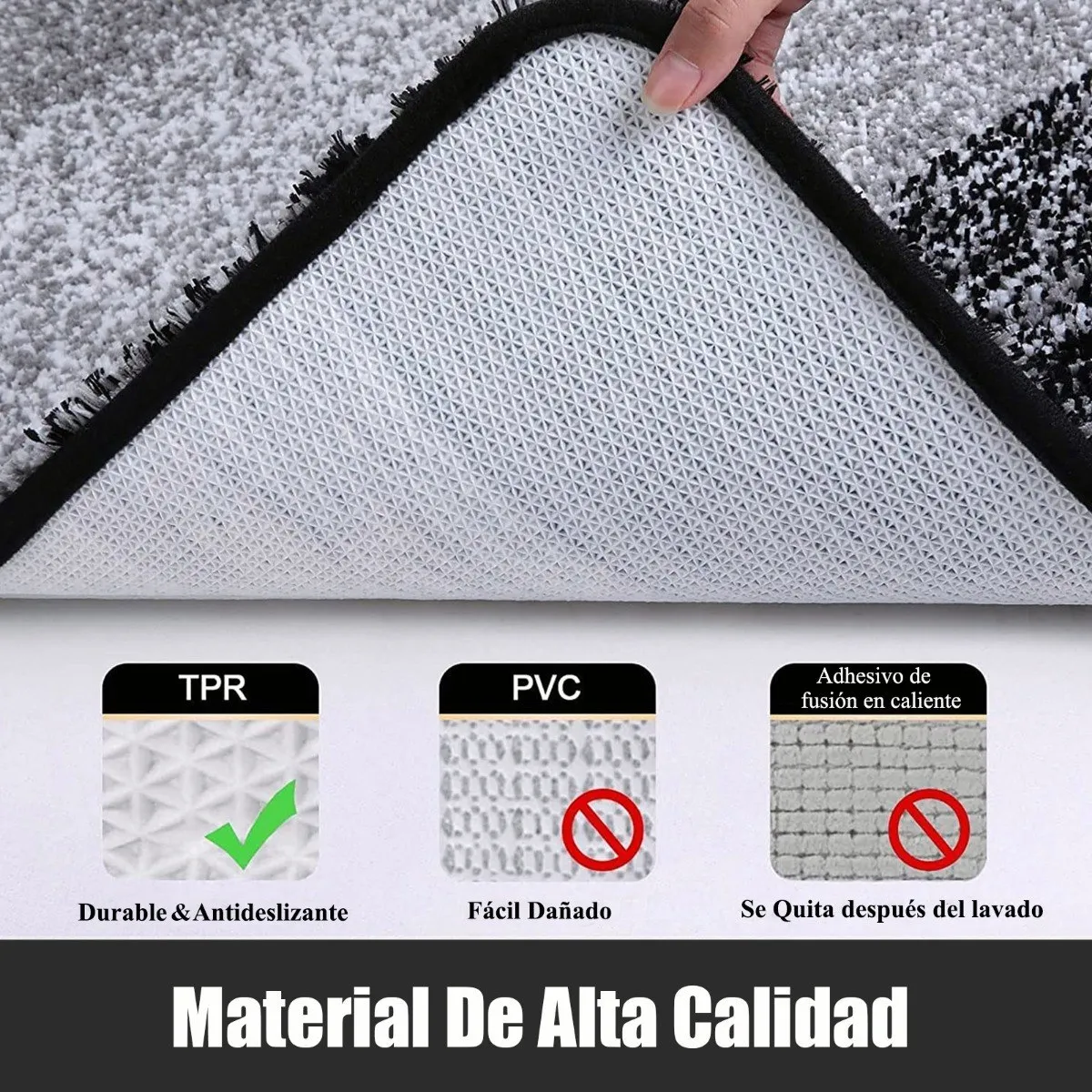 Foto 6 pulgar | Tapete Baño Antideslizante Absorbente Suave Alfombra De Baño  Lab.g Gris
