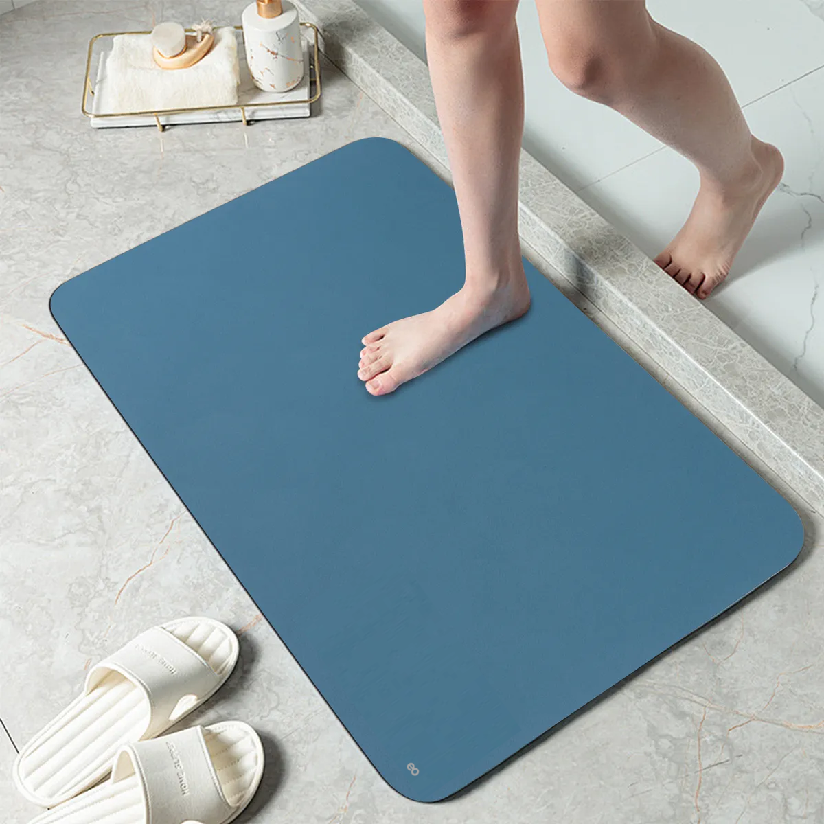 Foto 3 | Par Tapete Baño De Piedra De Diatomeas Secado Ultra Rápido Eo Safe Imports Esi-18868 Azul