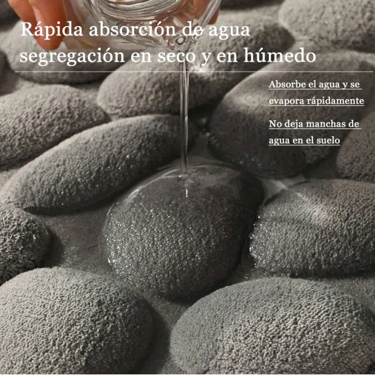 Foto 3 | Tapete de Baño  Antideslizante Gris