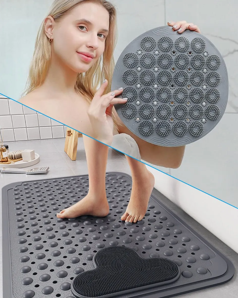 Foto 4 pulgar | 2pcs Tapete Baño Belug  Antideslizante Con Ventosa Gris