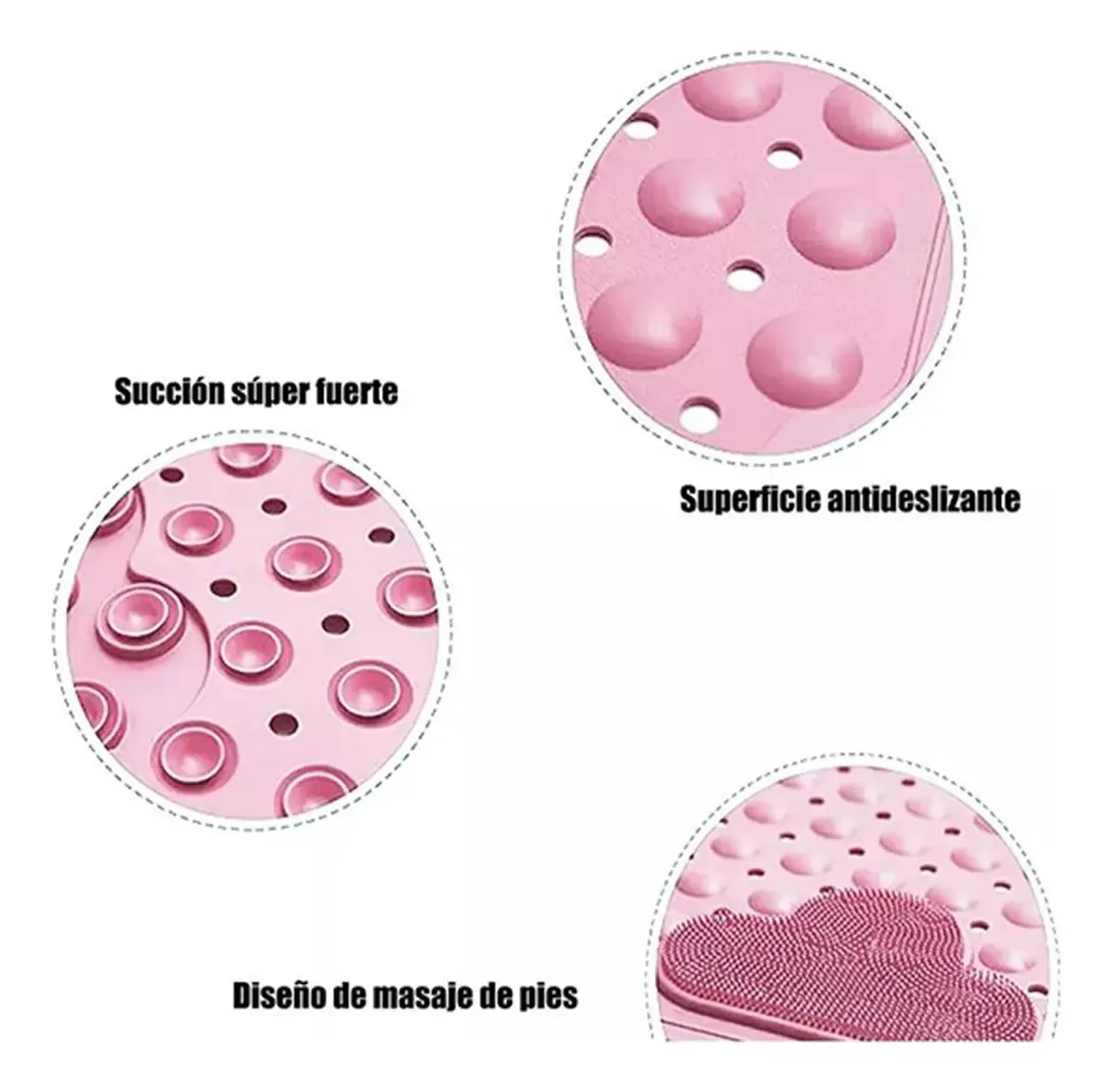 Foto 5 pulgar | ''2p Tapete Para Baño  Lab.g Antiderrapente Para Regadera Con Ventosa Rosa ''