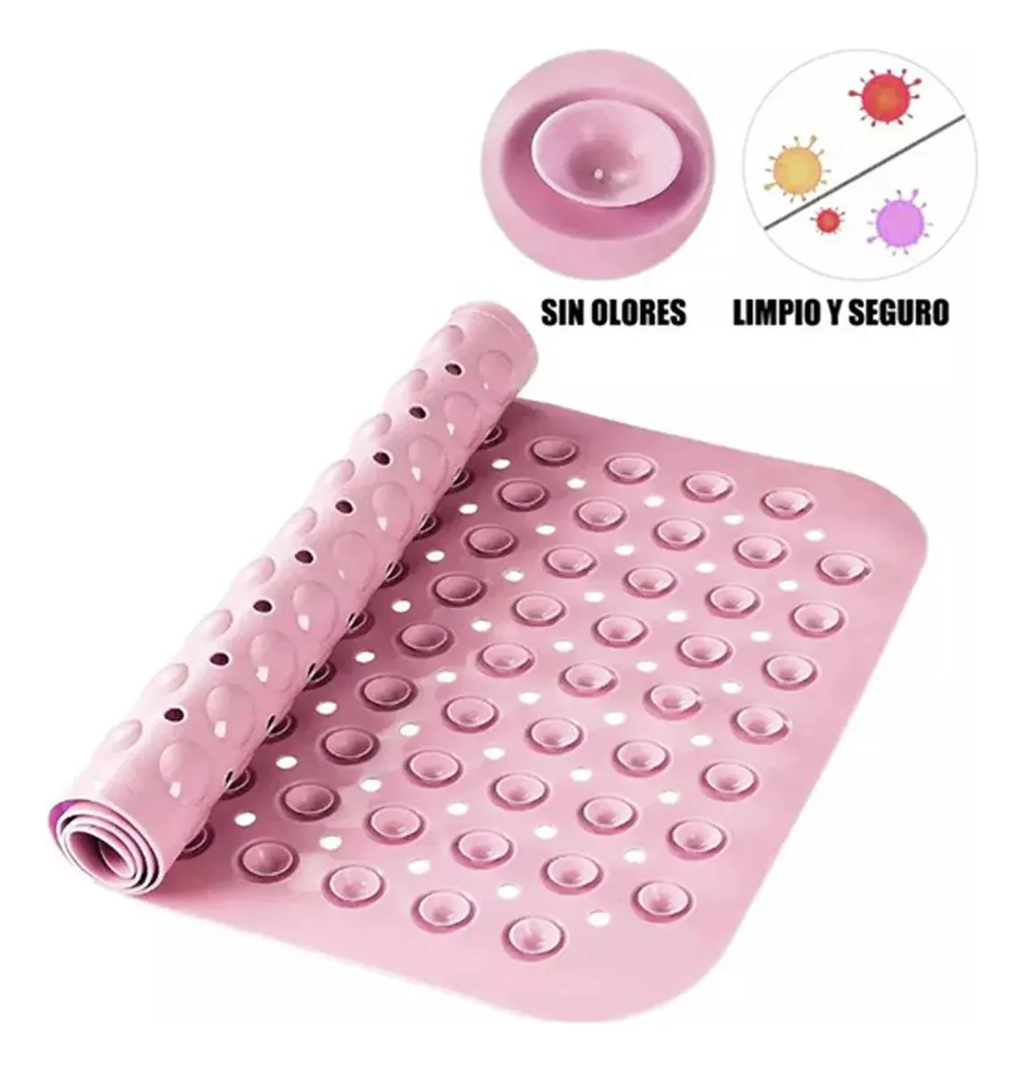 Foto 6 pulgar | ''2p Tapete Para Baño  Lab.g Antiderrapente Para Regadera Con Ventosa Rosa ''
