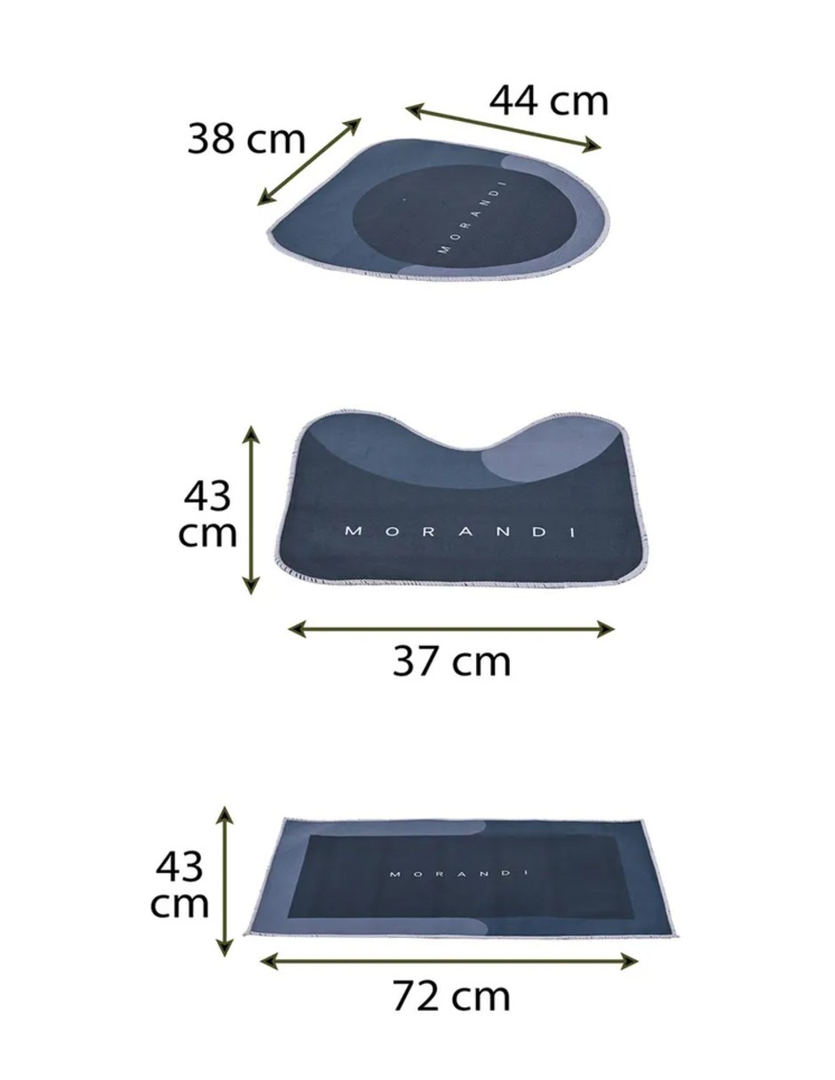 Foto 5 | 3pz Tapete Baño Ultra Suave Alfombra Antidesliz Absorbente + Termo Gratis Güish