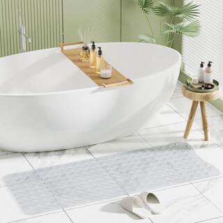 Foto 7 | Alfombrilla De Ducha Amazerbath Antideslizante Con Ventosas 100 X 40 Cm Transparente - Venta Internacional.