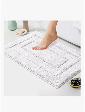 Tapete Absorbente Alfombrilla Suave Secado Antideslizante Color Blanco