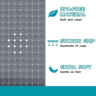 Foto 4 | Tapete De Baño Antiderrapente Para Regadera Con Ventosas Eo Safe Imports Esi-21263 Gris