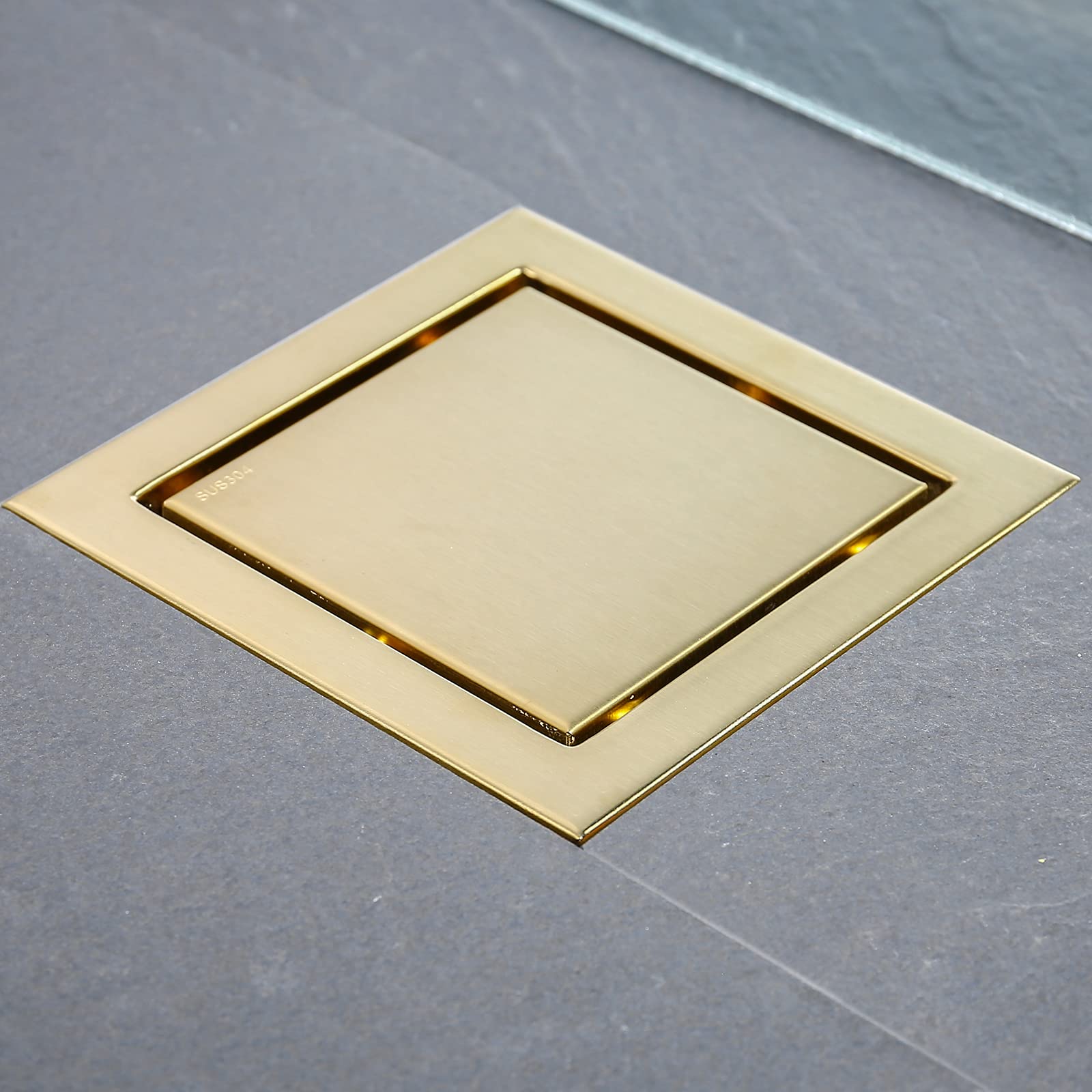 Foto 1 | Desagüe De Ducha Random, Oro Cepillado, 15 Cm, Acero Inoxidable Sus304 - Venta Internacional.