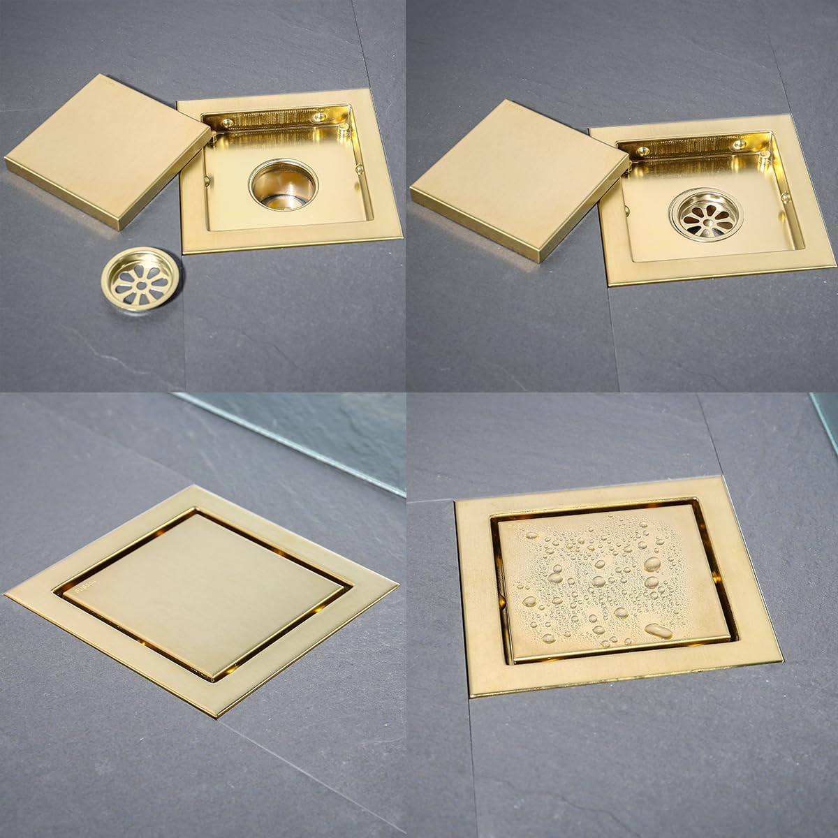 Foto 3 | Desagüe De Ducha Random, Oro Cepillado, 15 Cm, Acero Inoxidable Sus304 - Venta Internacional.