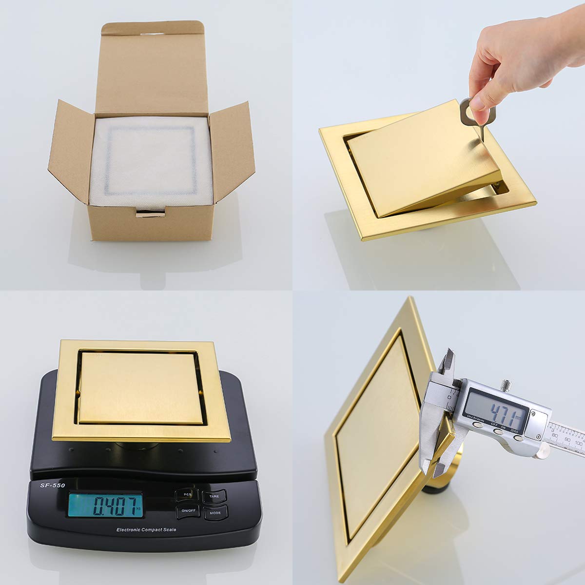 Foto 4 | Desagüe De Ducha Random, Oro Cepillado, 15 Cm, Acero Inoxidable Sus304 - Venta Internacional.