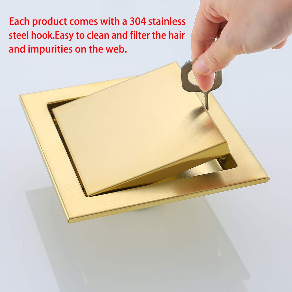 Foto 6 | Desagüe De Ducha Random, Oro Cepillado, 15 Cm, Acero Inoxidable Sus304 - Venta Internacional.