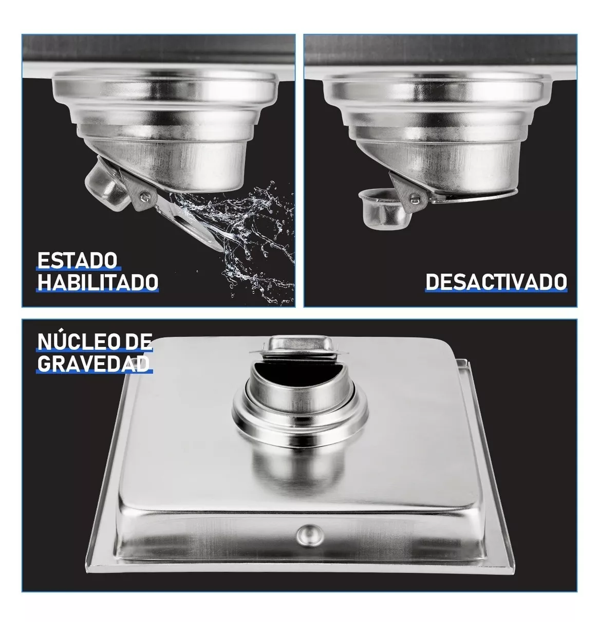 Foto 4 | Coladera Acero Inoxidable Invisible Drenaje De Piso, Plata