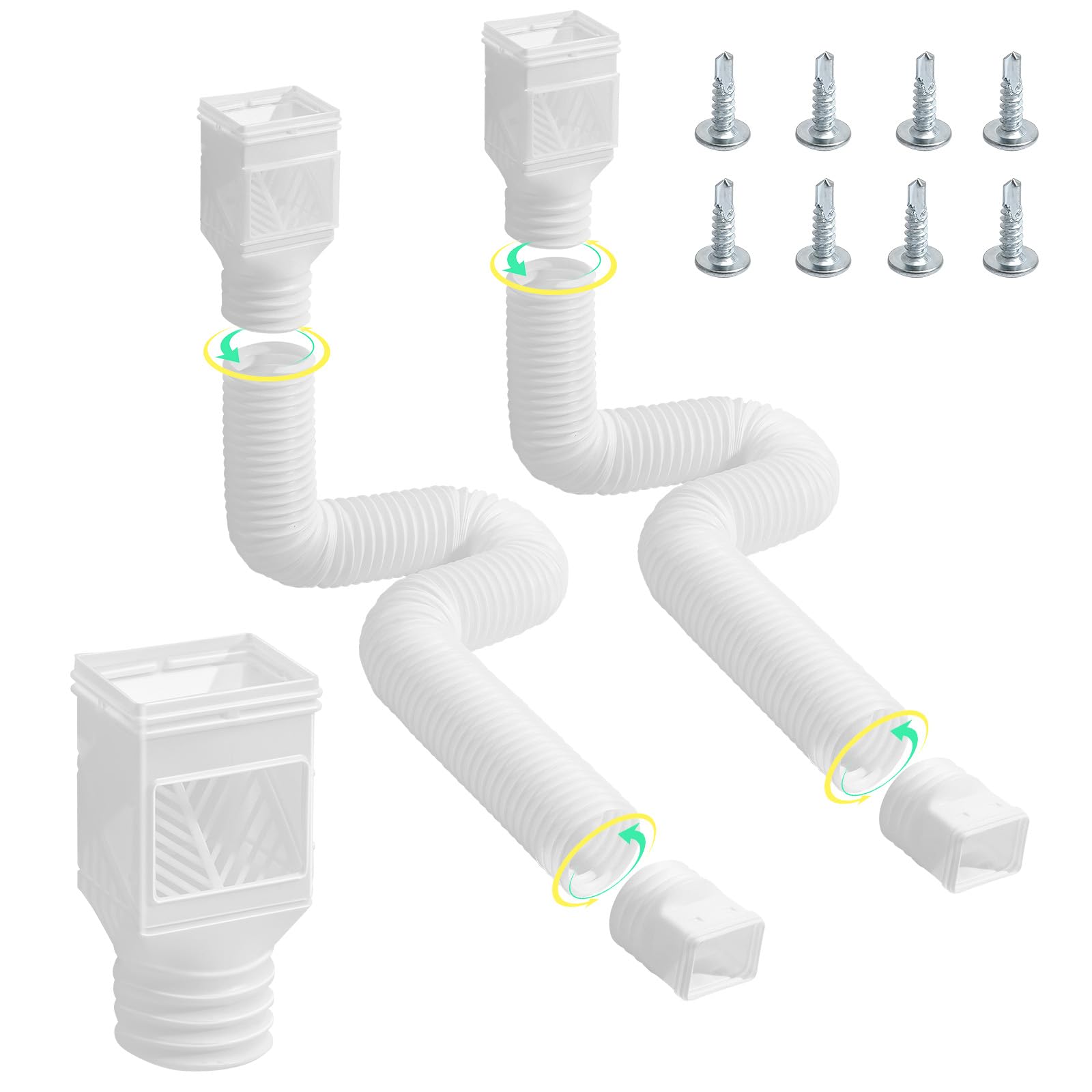 Foto 2 pulgar | Extensiones De Desagüe Para Canaletas Vevor, 2 Unidades, Color Blanco - Venta Internacional.