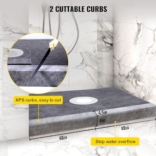 Foto 4 | Kit De Bordillos De Ducha Vevor, 48 X 72, Hermético, Con Brida Y Rejilla De Pvc - Venta Internacional.