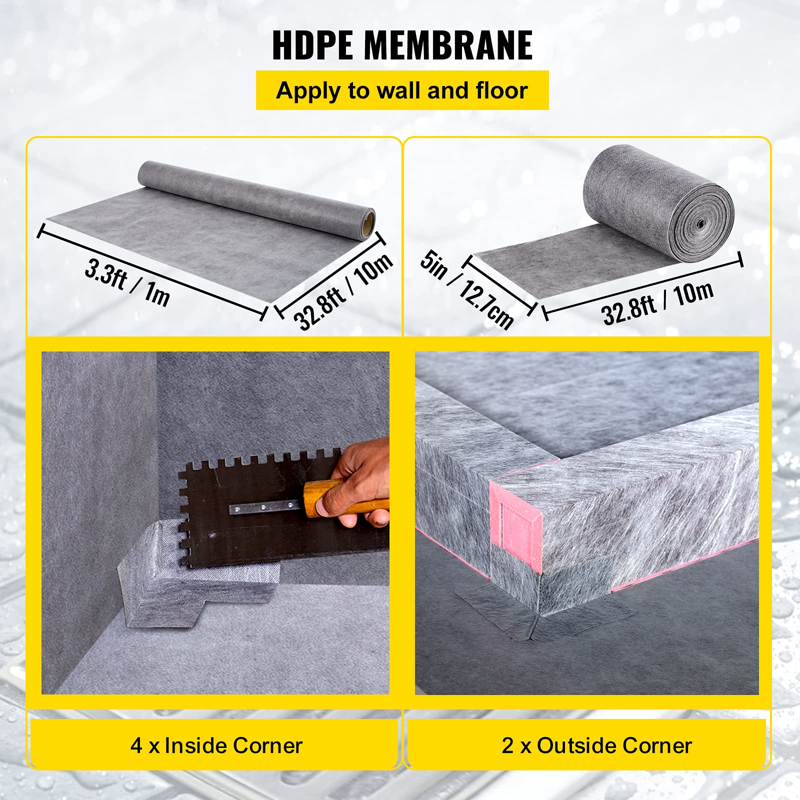 Foto 5 | Kit De Bordillos De Ducha Vevor, 48 X 72, Hermético, Con Brida Y Rejilla De Pvc - Venta Internacional.