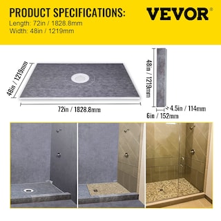 Foto 7 | Kit De Bordillos De Ducha Vevor, 48 X 72, Hermético, Con Brida Y Rejilla De Pvc - Venta Internacional.