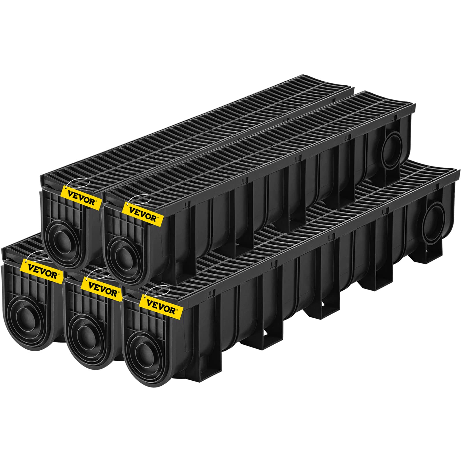 Sistema De Drenaje De Zanjas Vevor Hdpe De 5.9 X 7.5 Pulgadas Con 5 Rejillas De 5 Pa - Venta Internacional.