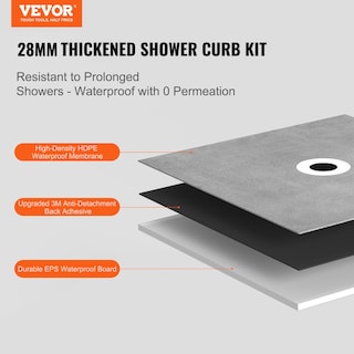Foto 2 | Kit De Bordillos De Ducha Vevor 48 X 60 Cm Con Membrana Impermeable - Venta Internacional.