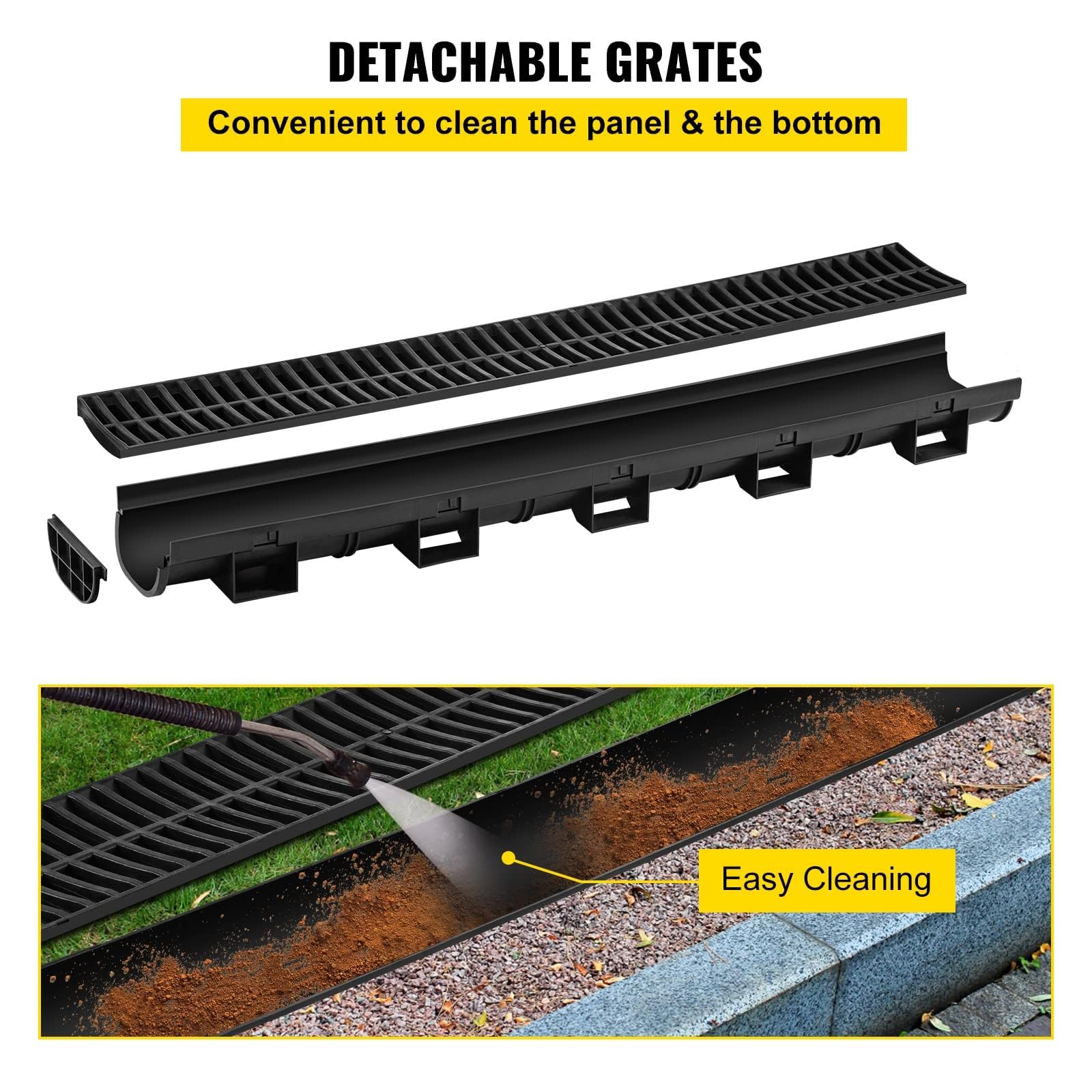 Foto 4 | Sistema De Desagüe Para Zanjas Vevor, 14,5 X 8 X 100 Cm, Hdpe Con Rejilla De Plástico - Venta Internacional.