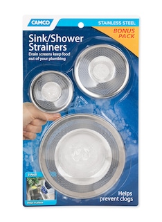 Foto 6 | Coladores De Desagüe Camco Para Lavabo Y Ducha, Paquete De 3 Unidades, Acero Inoxidable - Venta Internacional.