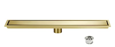 Foto 1 | Xtellar Coladera Lineal Dorado Satinado Anticorrosiva Y Antiolor Para Baños Y Cocinas De Lujo Doble Vista 10x60cm