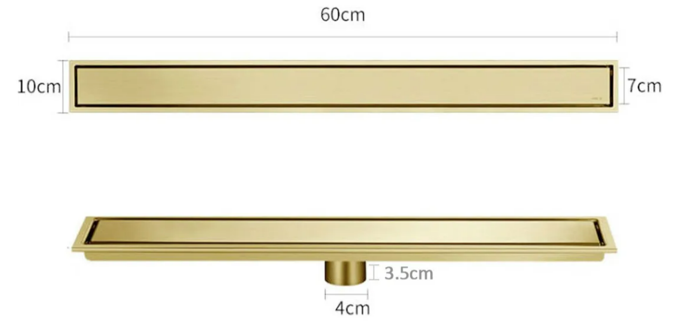 Foto 2 | Xtellar Coladera Lineal Dorado Satinado  Anticorrosiva Y Antiolor  Para Baños Y Cocinas De Lujo  Doble Vista  10x60cm