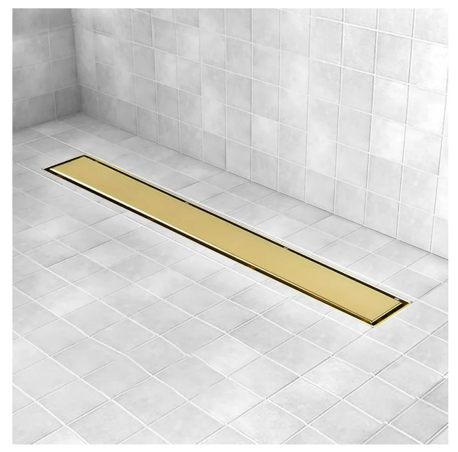 Foto 4 pulgar | Xtellar Coladera Lineal Dorado Satinado  Anticorrosiva Y Antiolor  Para Baños Y Cocinas De Lujo  Doble Vista  10x60cm