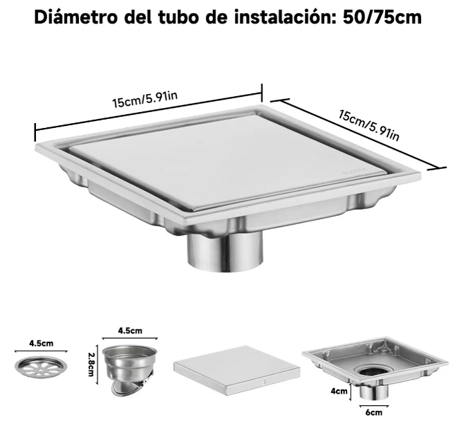 Foto 3 pulgar | Coladera Xtellar Premium Antiolor De Acero Inoxidable Para Baños Elegantes Y Funcionales