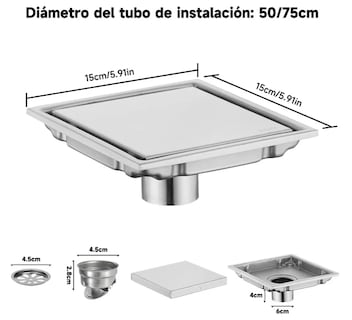 Foto 2 | Coladera Xtellar Premium Antiolor De Acero Inoxidable Para Baños Elegantes Y Funcionales
