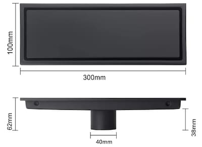 Foto 3 | Xtellar Coladera Ajustable De Acero Inoxidable 304 Desagüe Lineal Elegante 30x10cm En Negro.