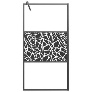 Foto 3 | Pared De Ducha A Ras De Suelo Vidaxl Negra Con Cristal Esg Con Diseño De Piedra - Venta Internacional.