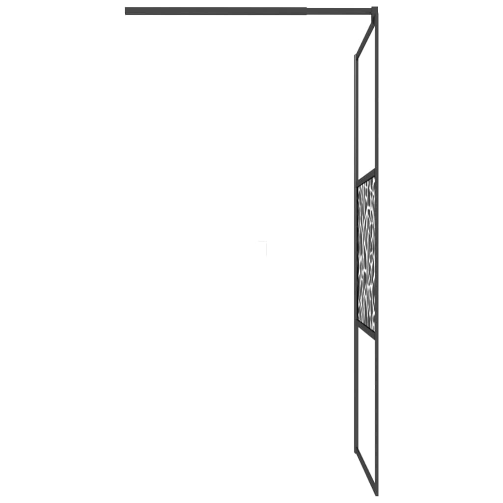 Foto 6 pulgar | Pared De Ducha A Ras De Suelo Vidaxl Negra Con Cristal Esg Con Diseño De Piedra - Venta Internacional.