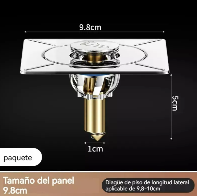 Foto 3 pulgar | Xtellar Coladera De Baño Elegante Cuadrada Antiolores En Acero Inoxidable