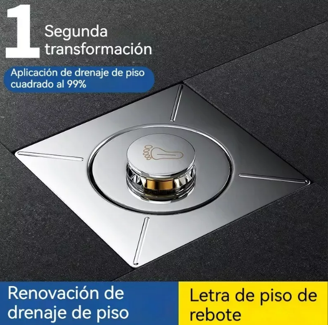 Foto 4 pulgar | Xtellar Coladera De Baño Elegante Cuadrada Antiolores En Acero Inoxidable
