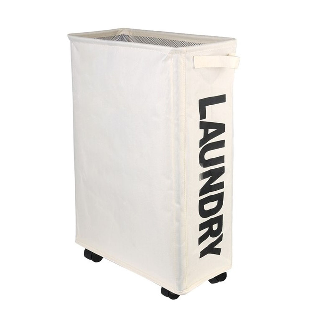 Foto 2 pulgar | Cesto de Ropa Sucia Kecompras con Ruedas color Blanco Plegable