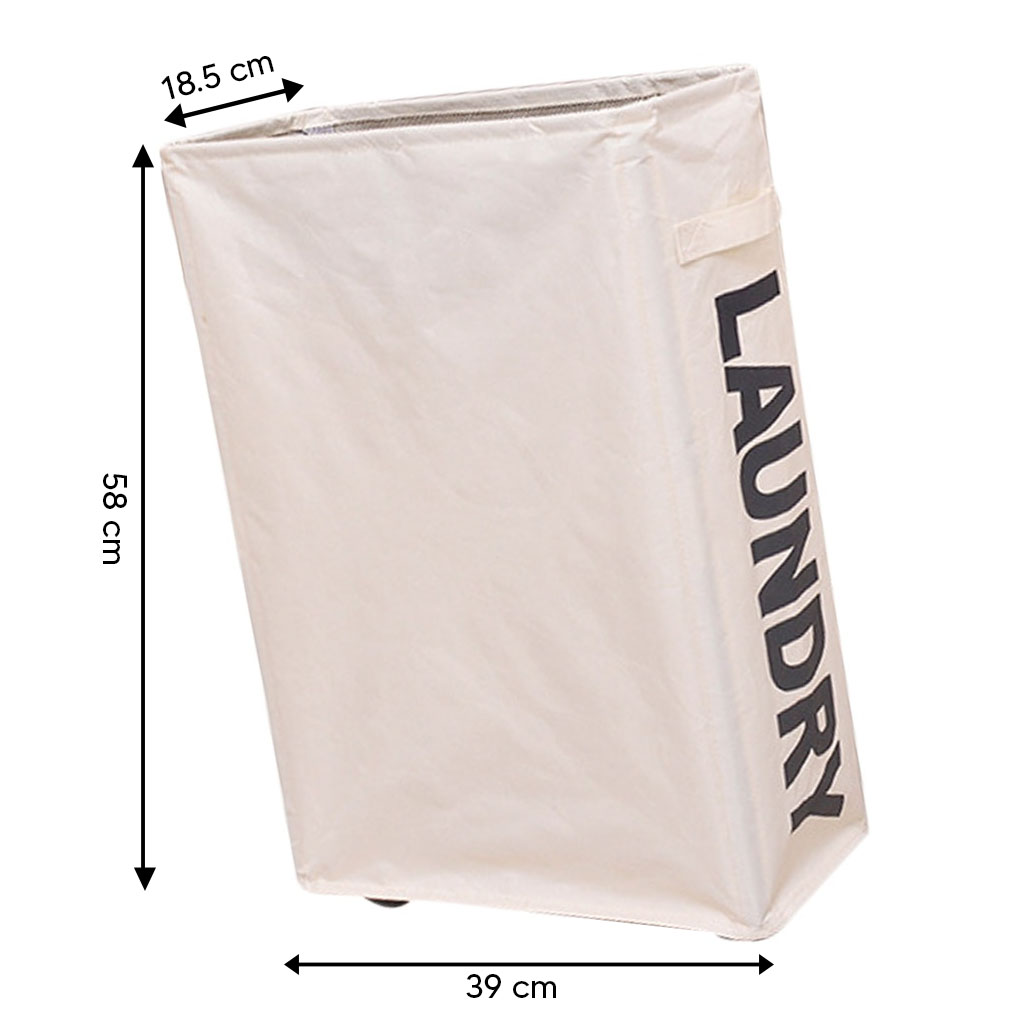 Foto 3 pulgar | Cesto de Ropa Sucia Kecompras con Ruedas color Blanco Plegable
