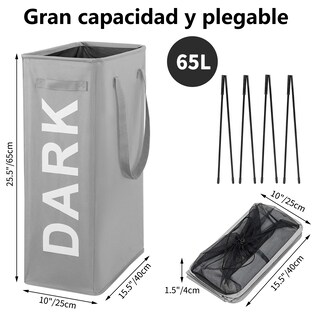 Foto 2 | Cesto de Ropa Fabato Fa3452gry 2 en 1 color Gris