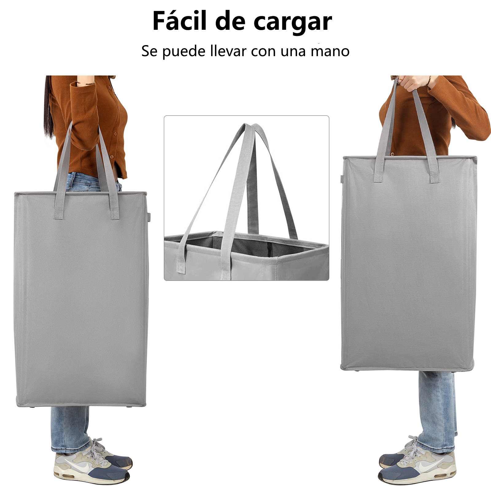 Foto 4 | Cesto de Ropa Fabato Fa3452gry 2 en 1 color Gris