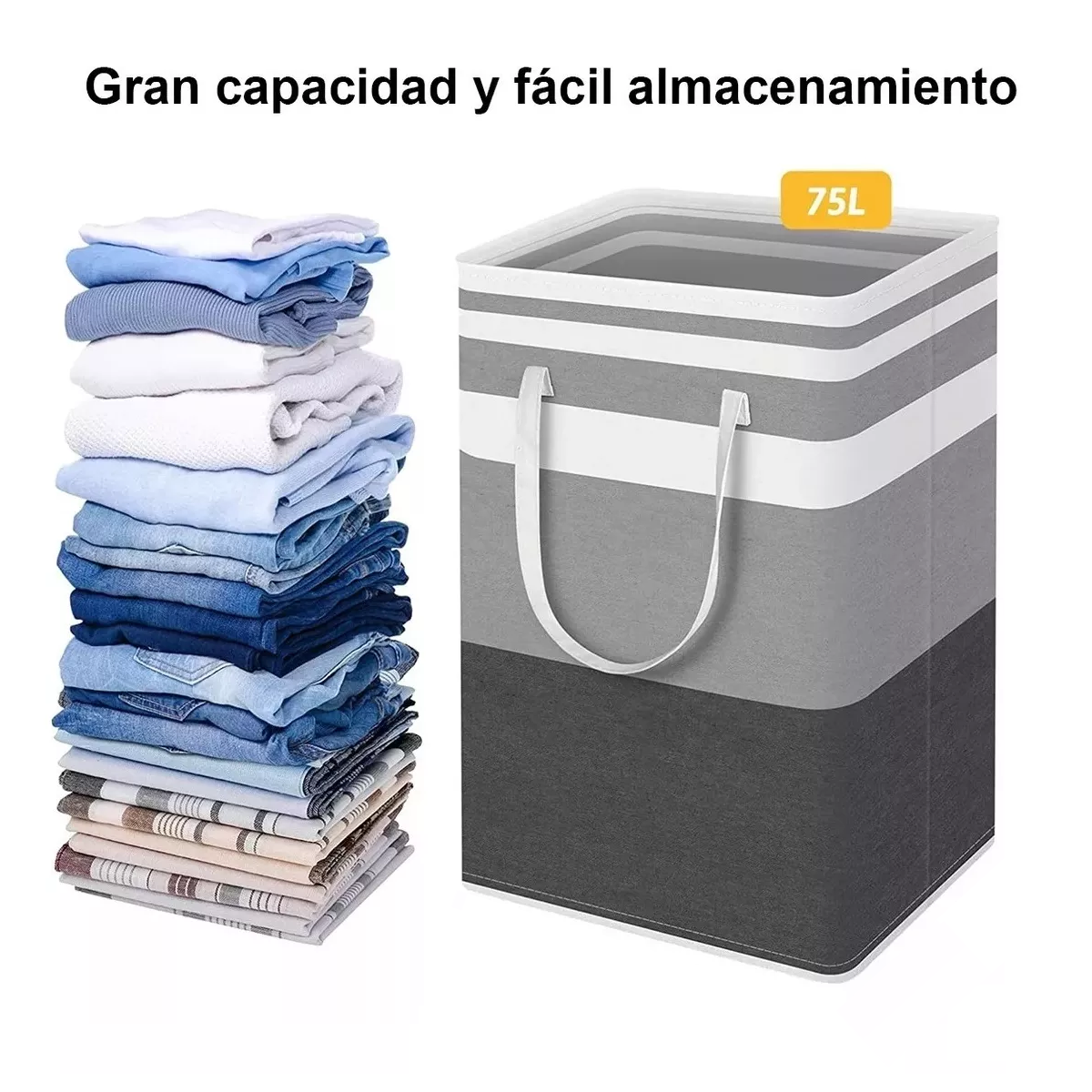 Foto 3 pulgar | Cesto de Ropa Eo Safe Imports Gris 2 Piezas