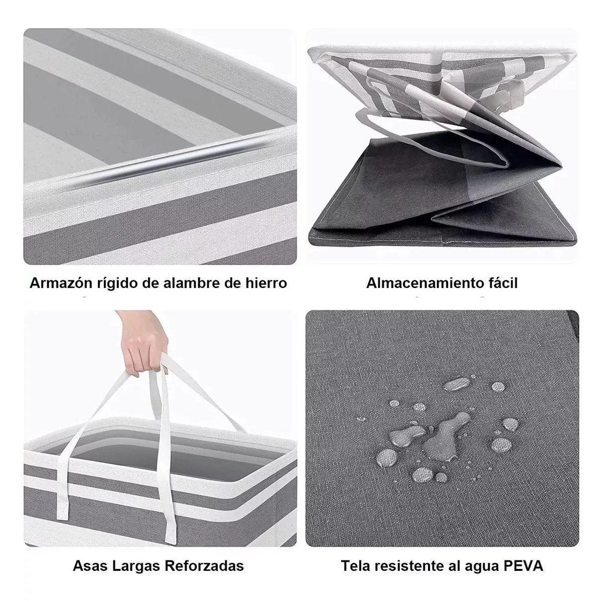 Foto 5 pulgar | Cesto de Ropa Eo Safe Imports Gris 2 Piezas